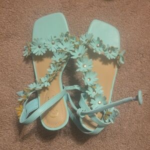 Floral Aqua Sandals